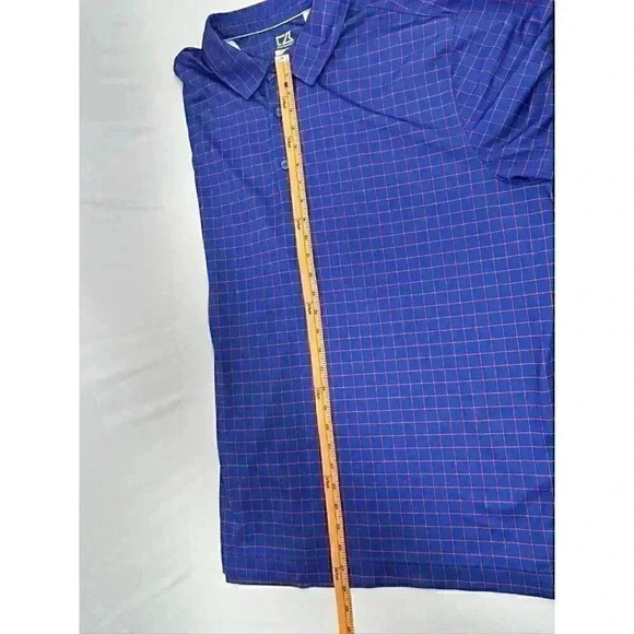 Cutter & Buck CB DryTec Mens Polo Golf Shirt XL Sapphire Blue Orange Custom Embr - Picture 9 of 10